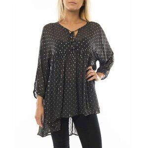 Part Two Women's Jayil Sparkle Polkadot Blouse Tunic Black Size 16UK 14US $200